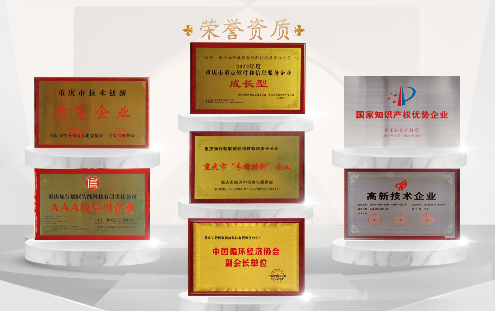 知行数联资质荣誉